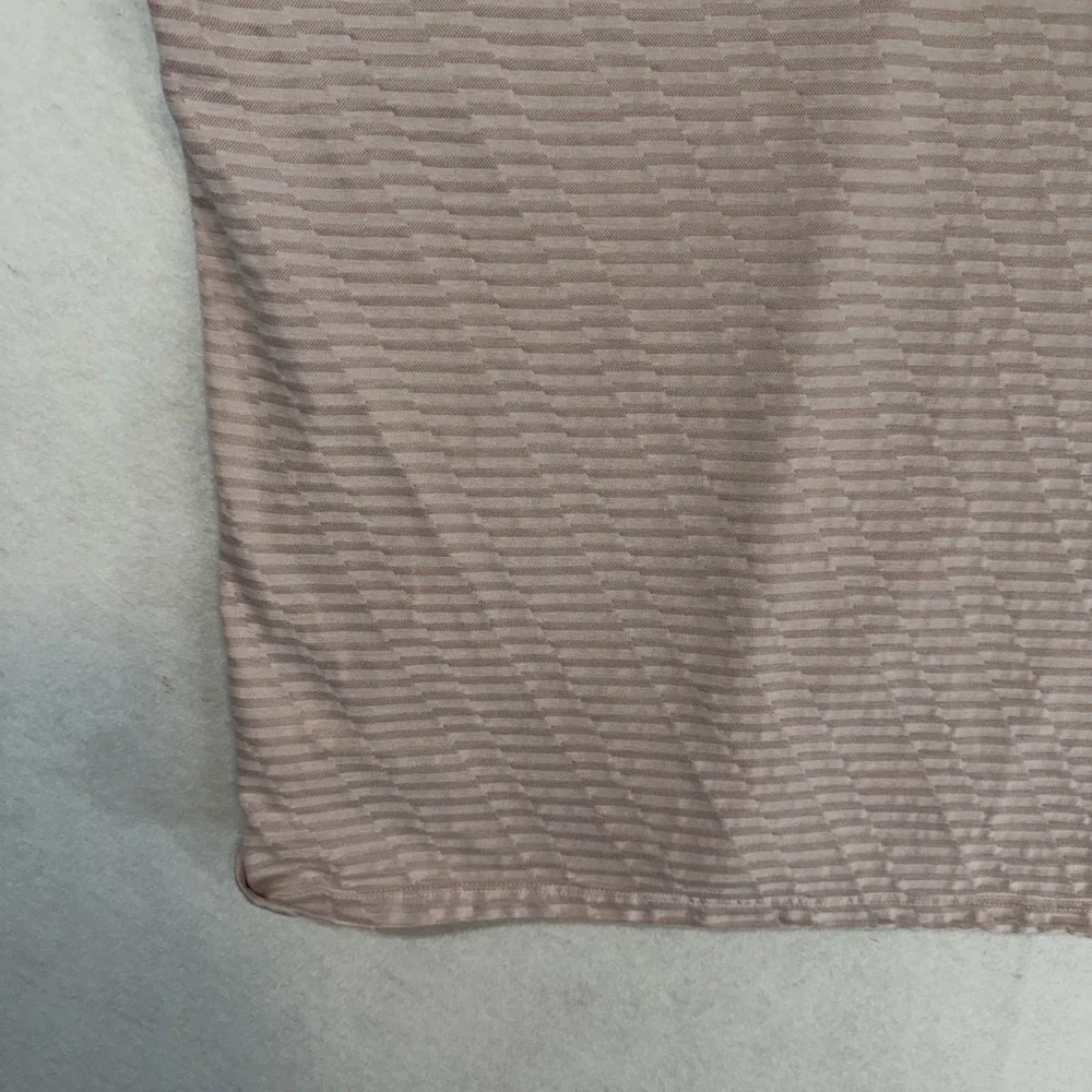 Nike Dri-FIT Standard‎ Fit Polo Shirt Men's L Pink Striped Golf Comfort